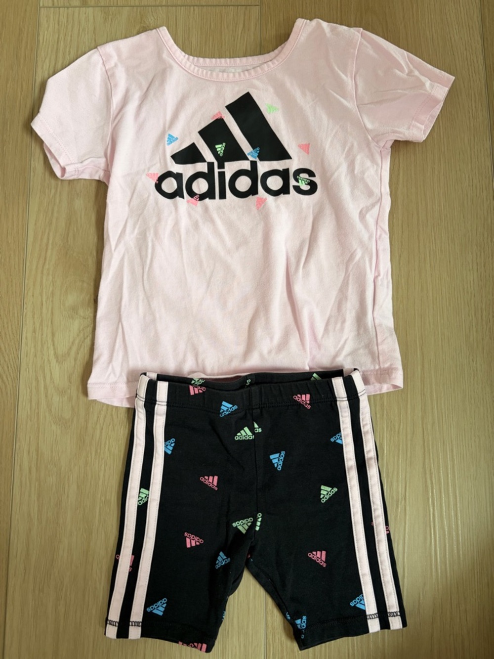 adidas Black Shorts with Pink Tee